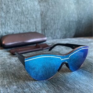 Authentic Balenciaga Mirrored blue sunglasses